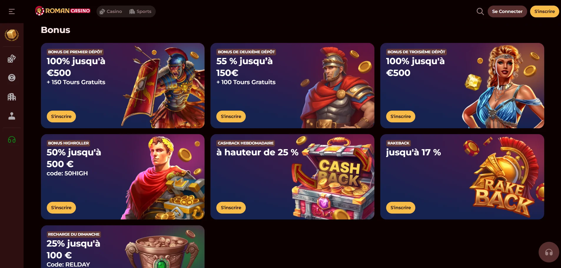 Roman casino bonus